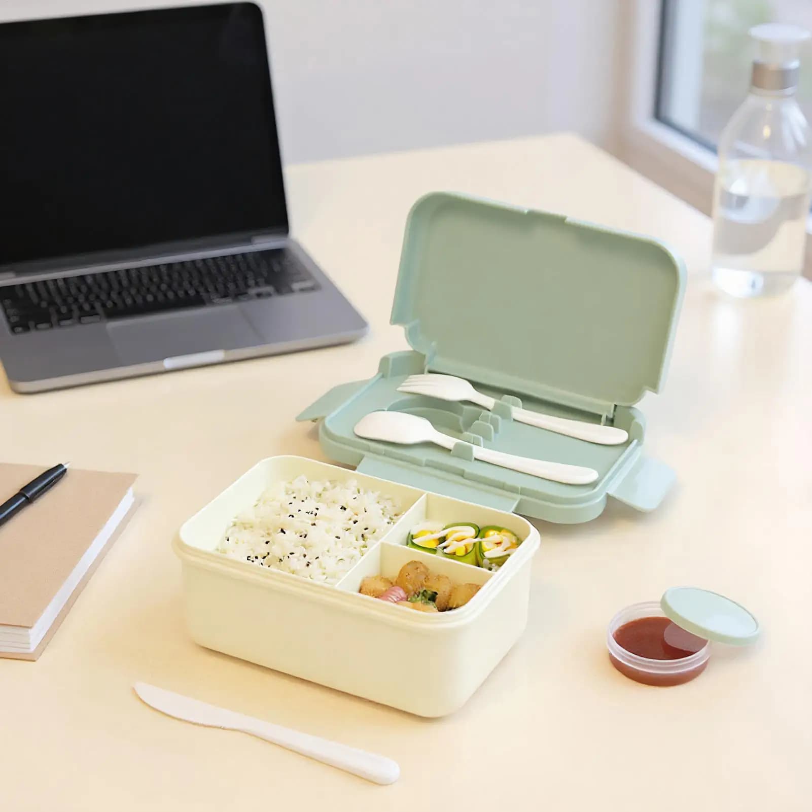 Contenitore per il pranzo per bambini Contenitore per snack a 3 scomparti a prova di perdite Contenitore per la casa Picnic quotidiano Famiglia Scuola all'aperto Viaggi Lavoro