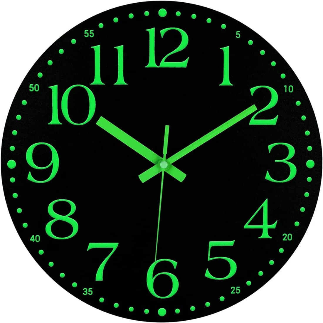 Cloc da parete luminoso, orologio a batteria silenzioso senza ticchettio da 12 pollici, decorazione dell'orologio da parete illuminata per la camera da letto