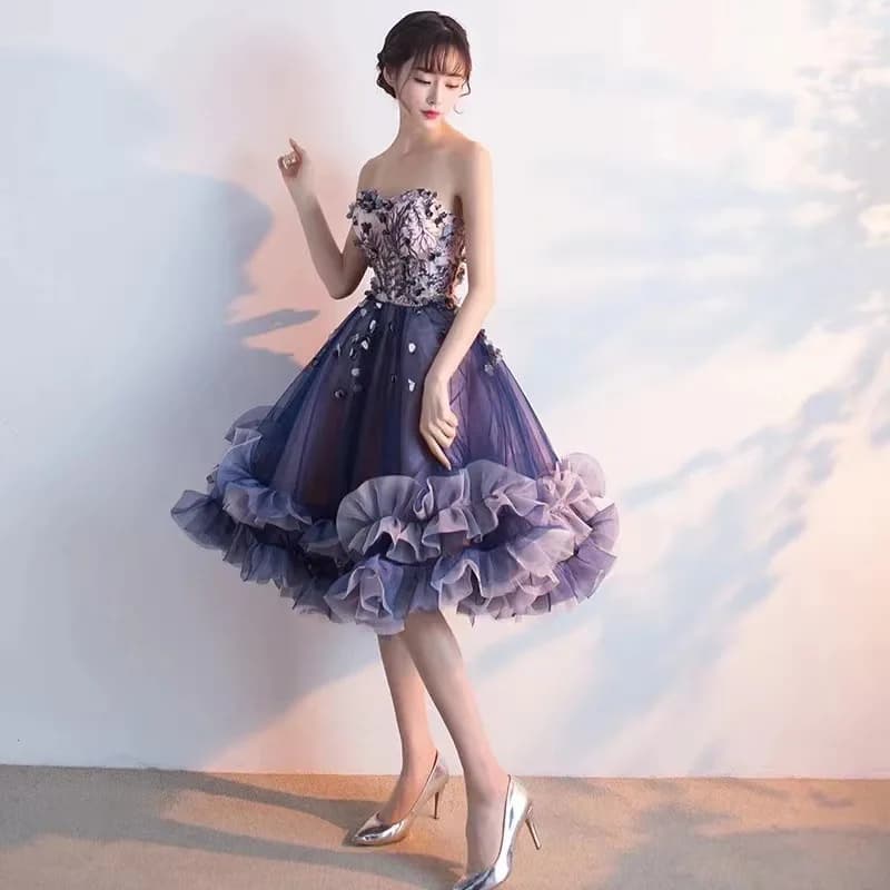 Abiti da sera corti eleganti personalizzati da donna Appliques Abiti da ballo di fine anno per ritorno a casa Occasioni formali