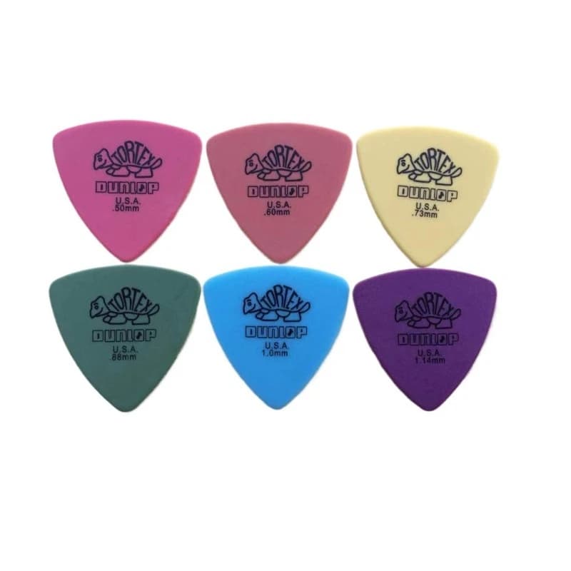 10 pz Dunlop Plettri per Chitarra 0.5/0.6/0.73/0.88/1.0/1.14 MILLIMETRI Parti di Chitarra Elettrica Plettri Accessori 6 Tipi di Spessore Plettri