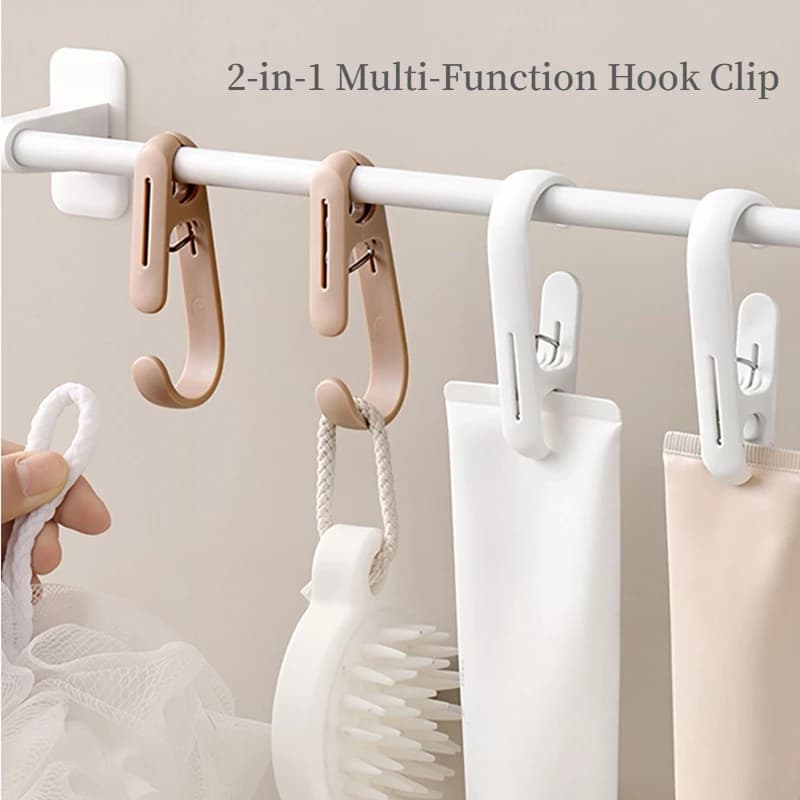 10Pcs Multi-purpose Plastic Clips Wall Hanging Hooks, Curtain Clips, Clothes Coat Clips, Kitchen Storage Decor Hanging Clips