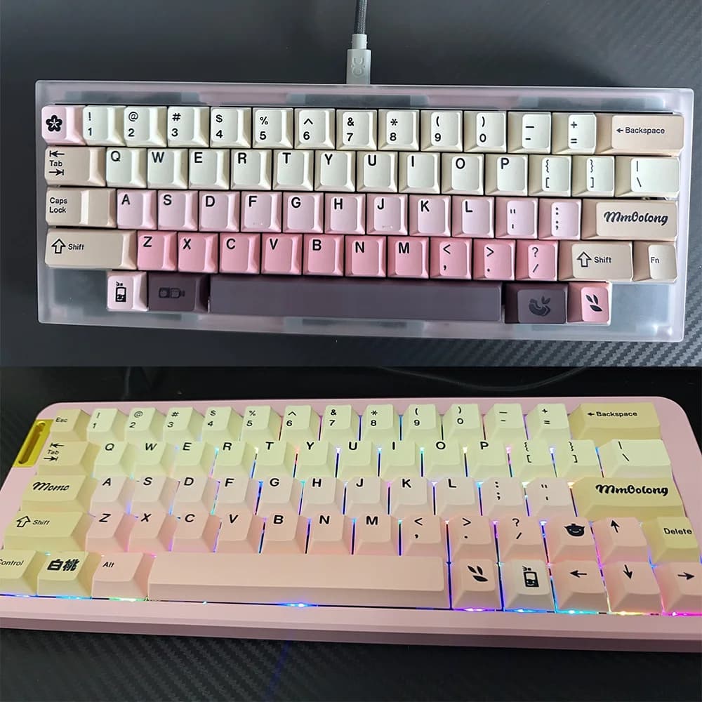 Tastiera meccanica PBT Copritasti Cherry MX Interruttori Keycap Cherry Profilo 87 61 104 68 75 108 Layoout Tappo per sublimazione della tintura Personalizzato