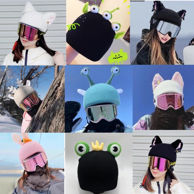 Ski Helmet decoration Skiing Helmet Cover Decor Snowboard Washable men women Outdoor Sports Cute Knitted Helmets Warm hat covers