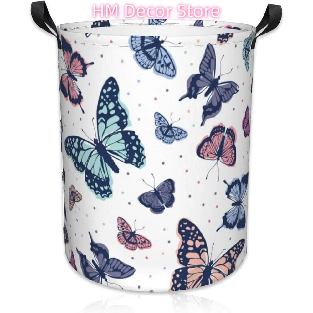 Bed linen basket Butterfly abstract Basket for bedding Cloth Oxford Linen basket Large baskets holders Organizer of toys Bag for be
