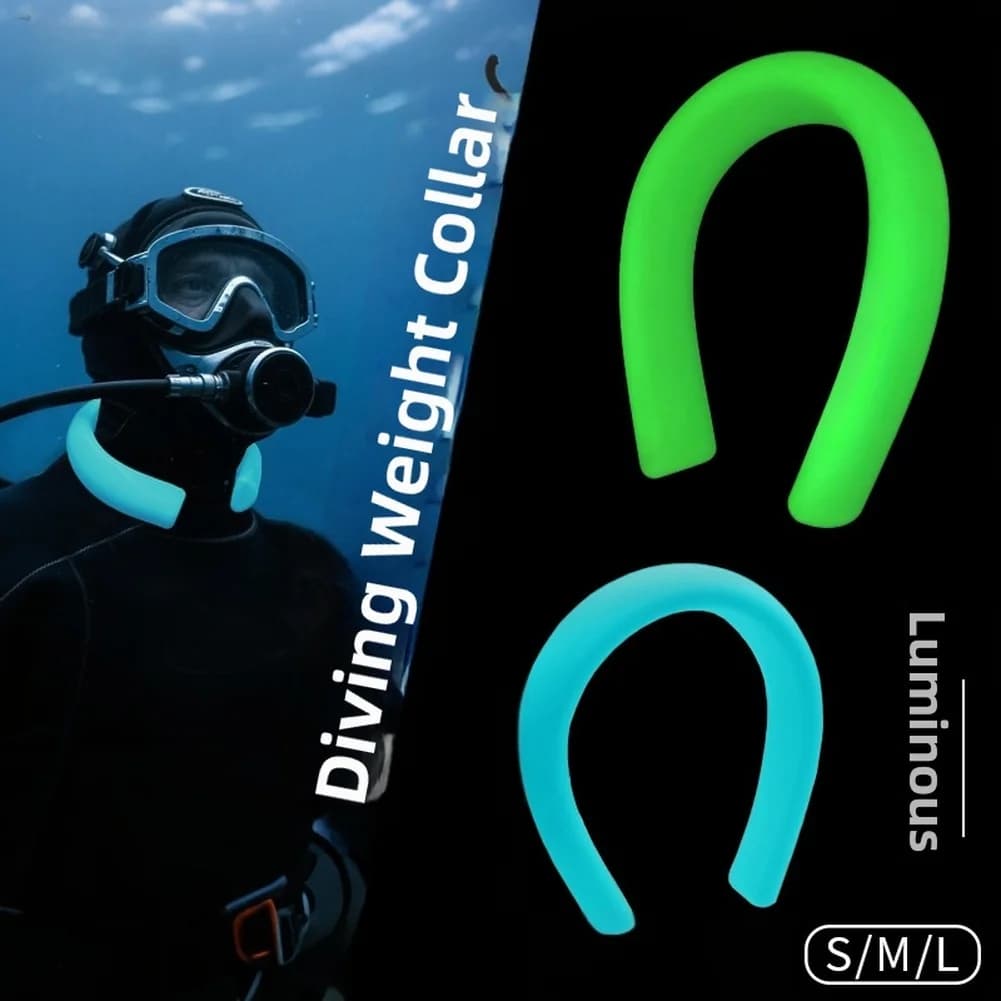 Adjustable Neck Ring Weight with Glow-in-Dark Technology for Diving Designed for Snorkeling and Scuba Use in Various Depths