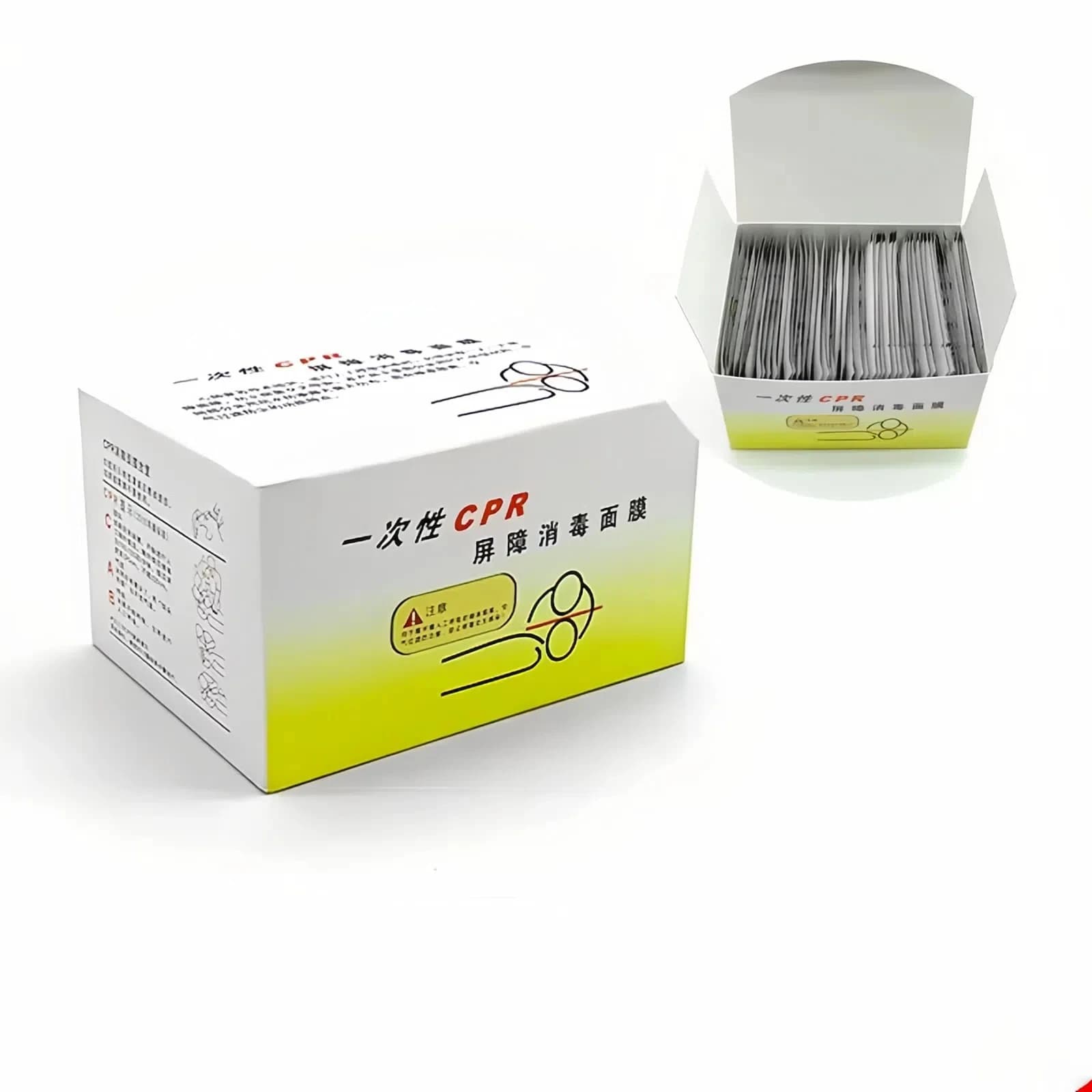 50Pcs Disposable CPR Training First Aid Resuscitator Mask Mouth To Mouth CPR Face Shield Rescue Kit Tool