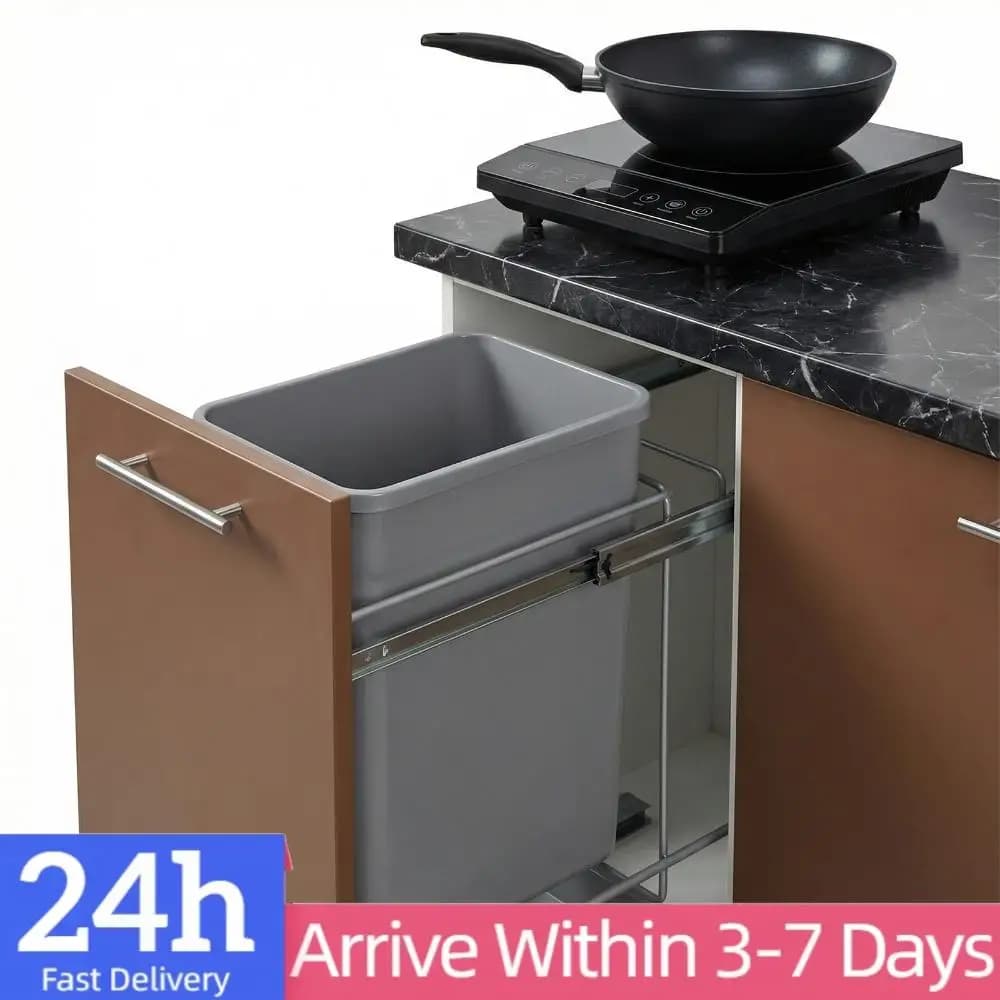 Confezione da 10 contenitori per rifiuti da 35 QT, facili da pulire, multifunzione, per bagno, lavanderia, soggiorno, casa, ufficio