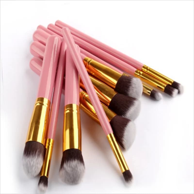 5 large + 5 small makeup brushes available in stock Set of portable beauty tools with short handle Compact cosmetic brush