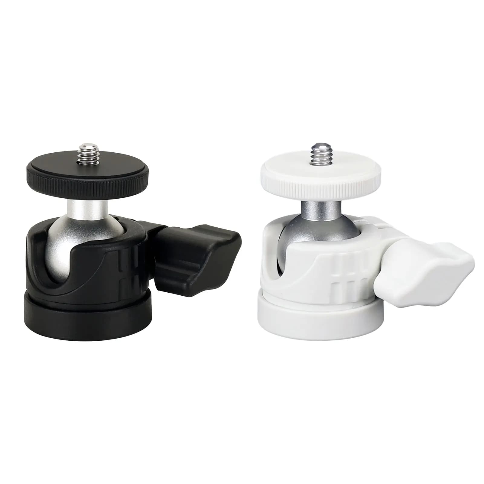 Testa per treppiede per telefono da tavolo con rotazione di 360 gradi per fotocamera e testa per treppiede adattatore per treppiede con testa a sfera a luce LED