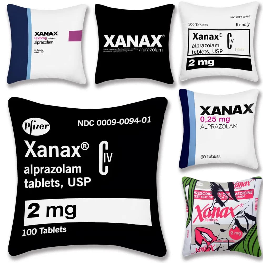 Pillow Covers Cartoon Sofa Decorative Home Double-sided Printing Short Plush Cute Cushion X-Xanax Pills Cover