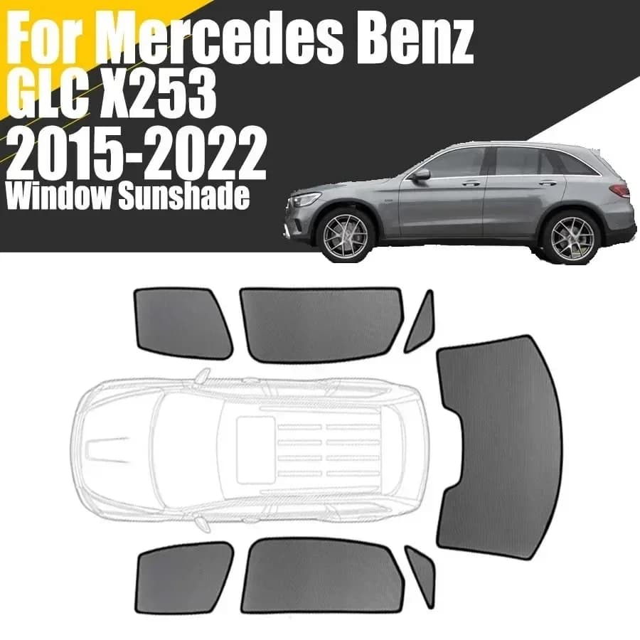 Custom Magnetic Car Window Sunshade For Mercedes Benz GLC X253 2015-2022 Curtain Mesh Front Windshield Frame Curtain
