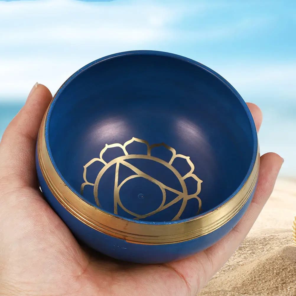 1Set High Quality Copper Singing Bowl Set Meditation Bowl with Mallet Mat for Mind Stress Relief Deep Tone Sound