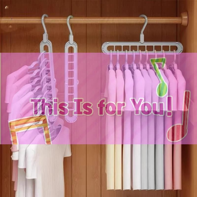 【HMA】3Pcs 9-Hole Foldable Clothes Hangers Plastic Space Saving Organizer Hangers For Clothes Home Closet Wardrobe Hanger