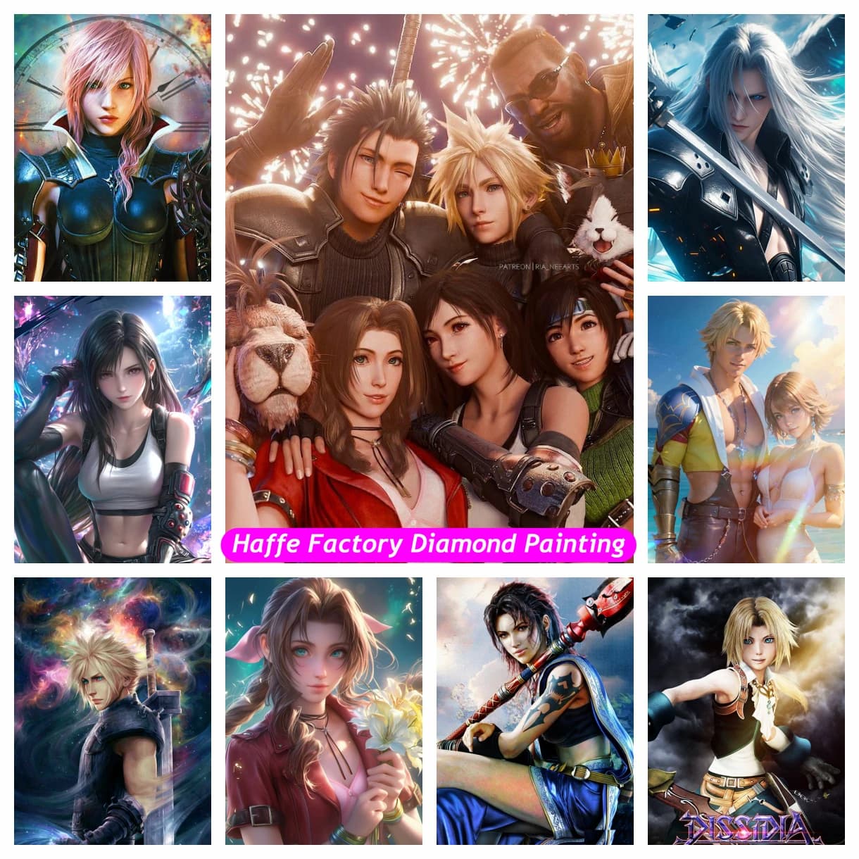 Fulmine Final Fantasy Pieno 5d Diamante Arte Pittura Fai Da Te Tidus Yunna Noctis Tifa Nuvola Punto Croce Modello Mosaico Decor