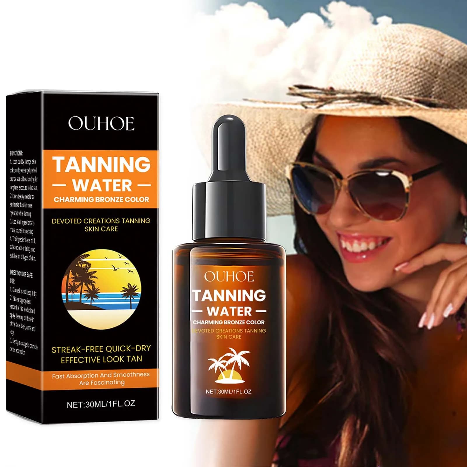 Bronzing Drops Accelerator Black Tanning Body Bronzers Moisturizing Sunbeds Solarium Beach Sunless Tanning Self Tanner Serum