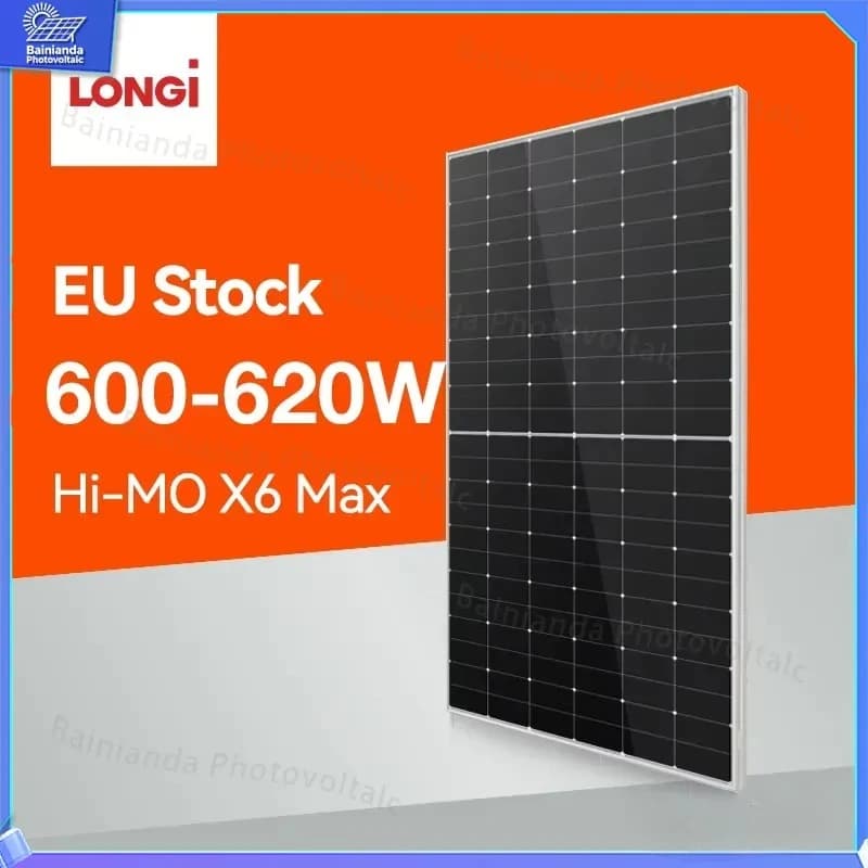 For Longi Hi-MO X6 Solar Panel 600W 605W 610W 615W 620W 625W High Efficiency Bifacial BC Cell Technology PV Module for