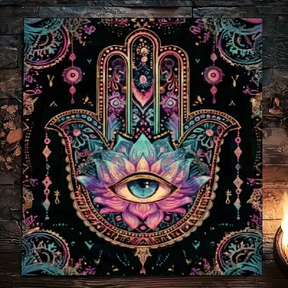 Tovaglia per Tarocchi con Mano Misteriosa e Occhio Spirituale, Panno per Altare per Divinazione e Giochi di Carte, Accessori per Feste ed Eventi, Tappetino per Tarocchi | Decorazioni a Tema Magico | Decorazioni per la Casa Misteriose | Tovaglia Decorativa per Altare