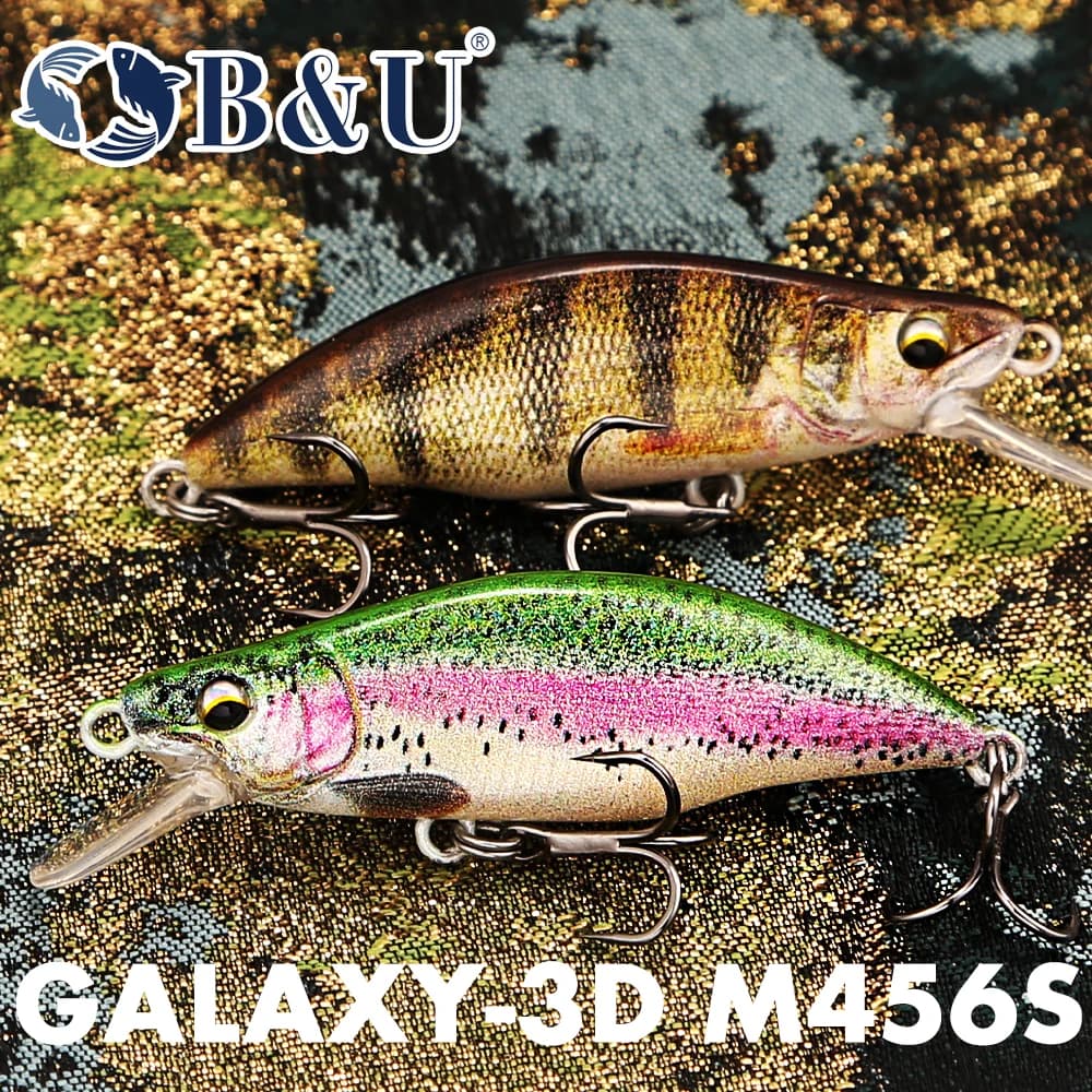 B&U Modello di Trota Esca Dura Affondamento Minnow Esca da Pesca, Assortiti con Ami Alti Affilati, Esche d'Acqua Dolce per Spigola Trota Luccio