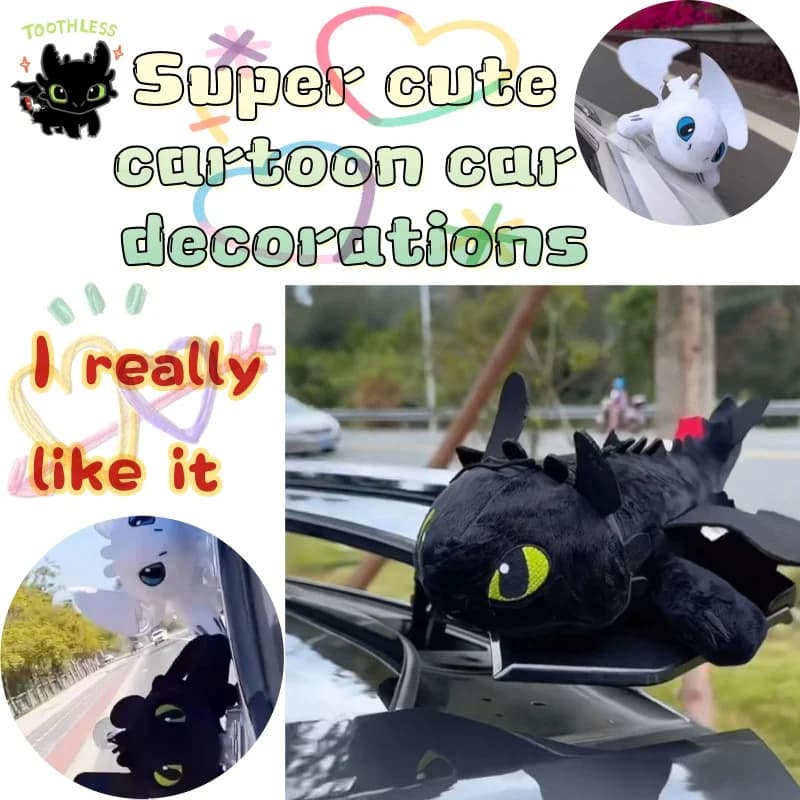 Ciondolo a forma di drago senza denti, accessorio anime, cartone animato, super carino, fai da te, decorazione per tetto auto, casco da moto