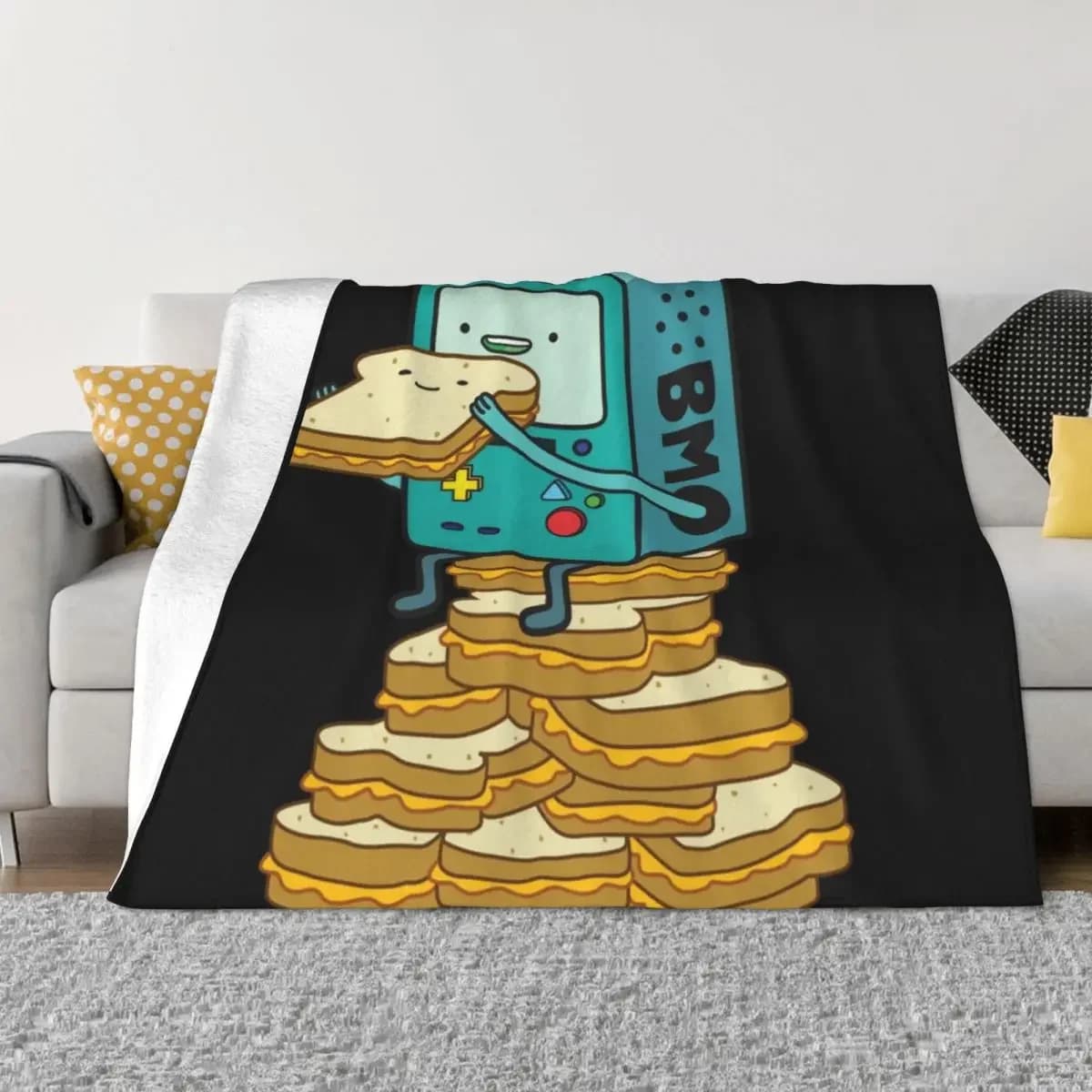 Coperta da tiro BMO morbida coperta da letto scozzese in peluche