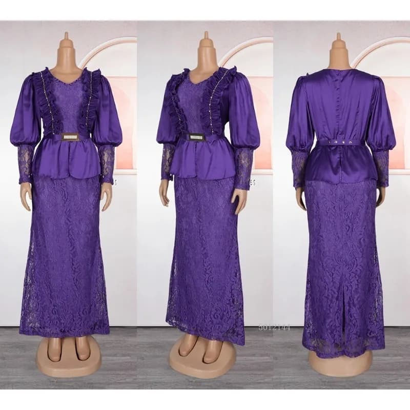 African Dresses for Women Elegant Lace Fashion Muslim Abaya Dashiki Dress Caftano Long Maxi Turkish Dress Africa 2026 New