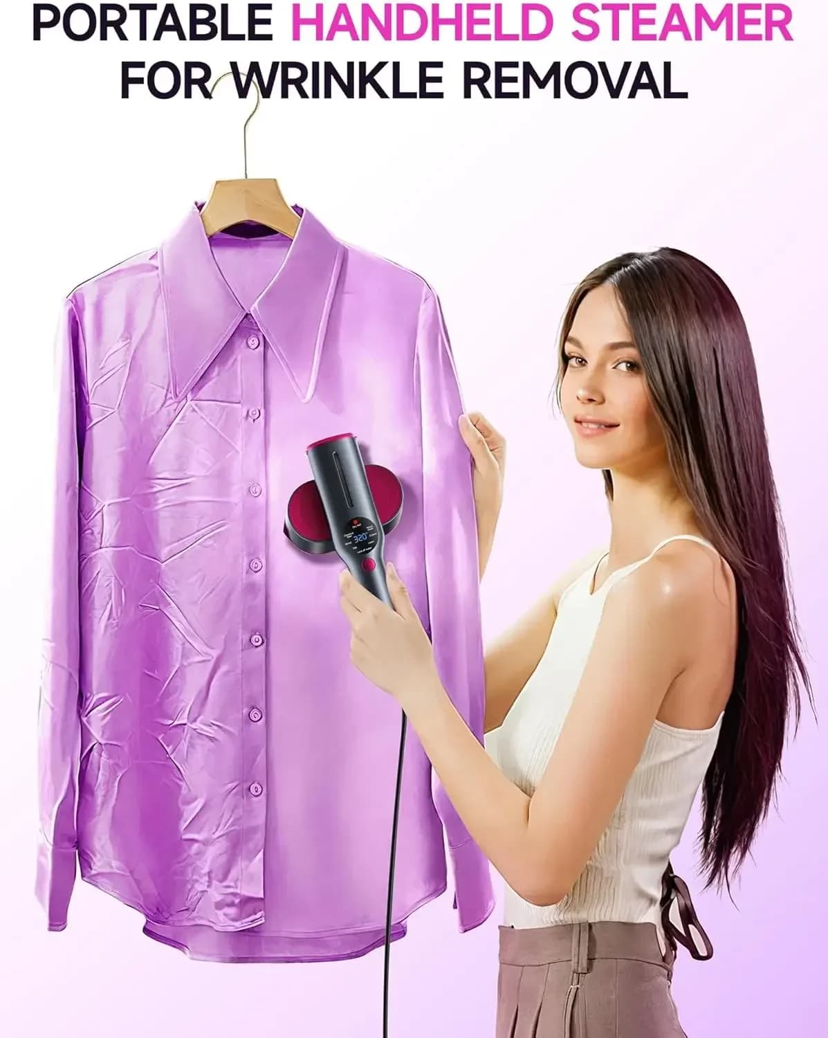 2-in-1 Steamer & Iron for Clothes,15s Fast Heat-up 1200W Portable Handheld Garment Steamer,Travel Size with Large Ceramic Heat