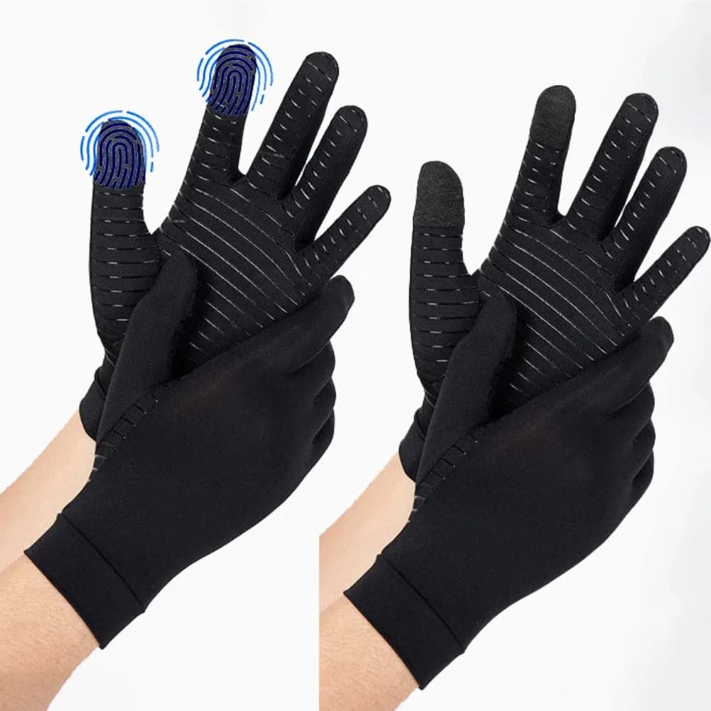 1/2 paia di guanti touch screen in spandex in fibra di rame da donna nera per sport da corsa guanti da guida per escursionismo da calcio caldi invernali