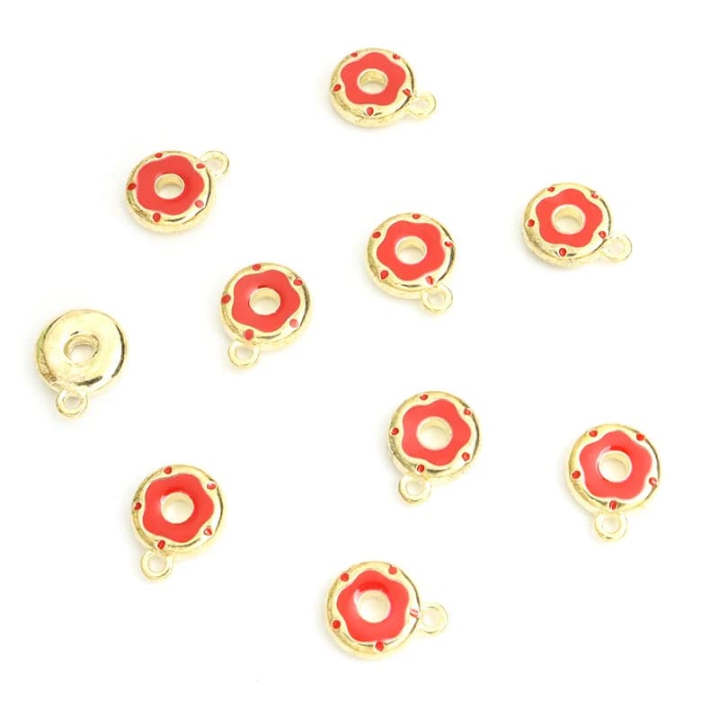 Piccolo ciondolo a forma di ciambella in stile colorato e carino, accessori di moda, bracciali, cavigliere, collane, pendenti, ciondoli a goccia d'olio.