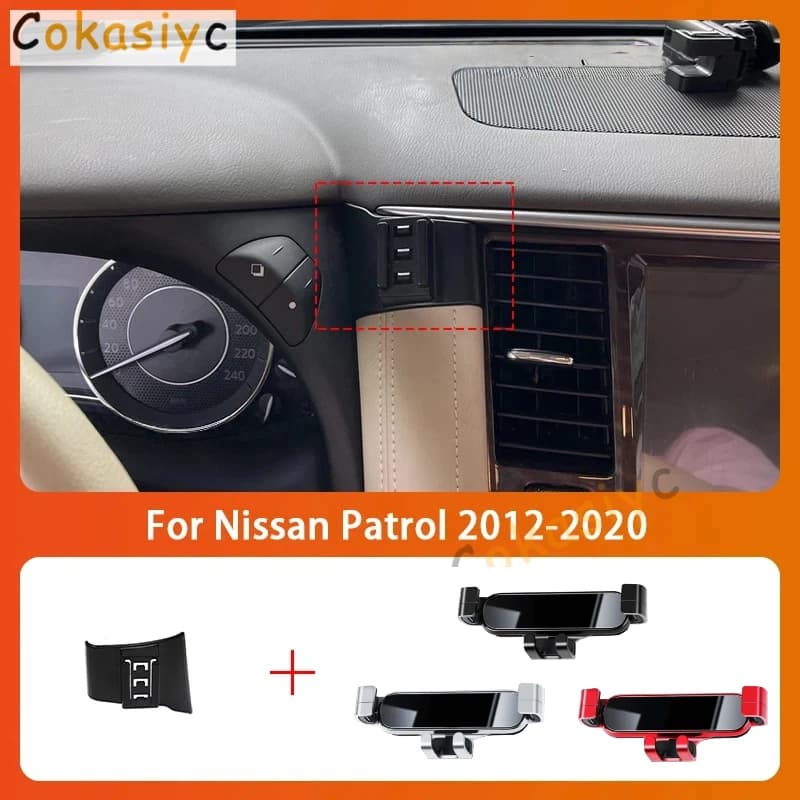Car Mobile Phone Holder For Nissan Patrol 2012-2020 360 Degree Rotating GPS Special Mount Support Navigation Bracket Accessories