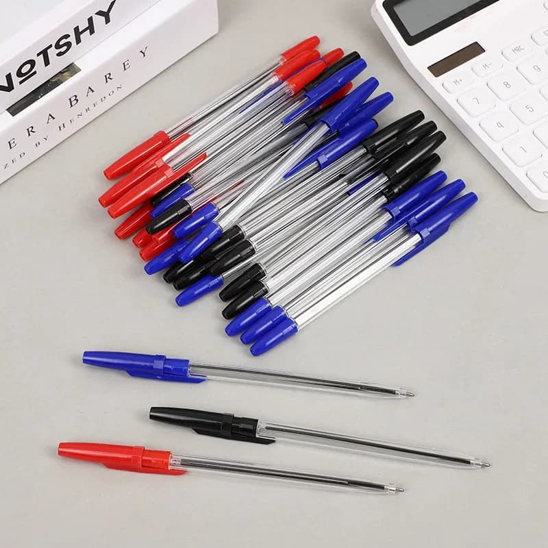 12/18 Pz 1.0mm Penne a sfera 3 Colori Penne a sfera in plastica Regalo per studenti Forniture per ufficio scolastico Scrittura liscia di lunga durata