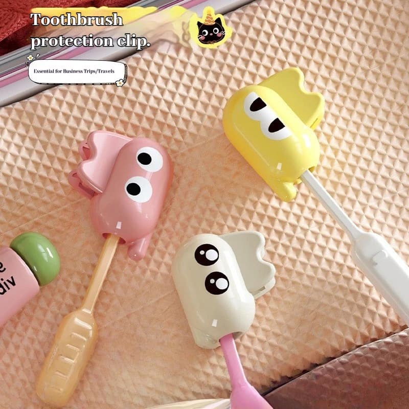1 Pezzo Simpatico Copri Spazzolino Antipolvere Portatile da Viaggio, Custodia Protettiva con Clip per Casa, Hotel, Viaggi, Regali