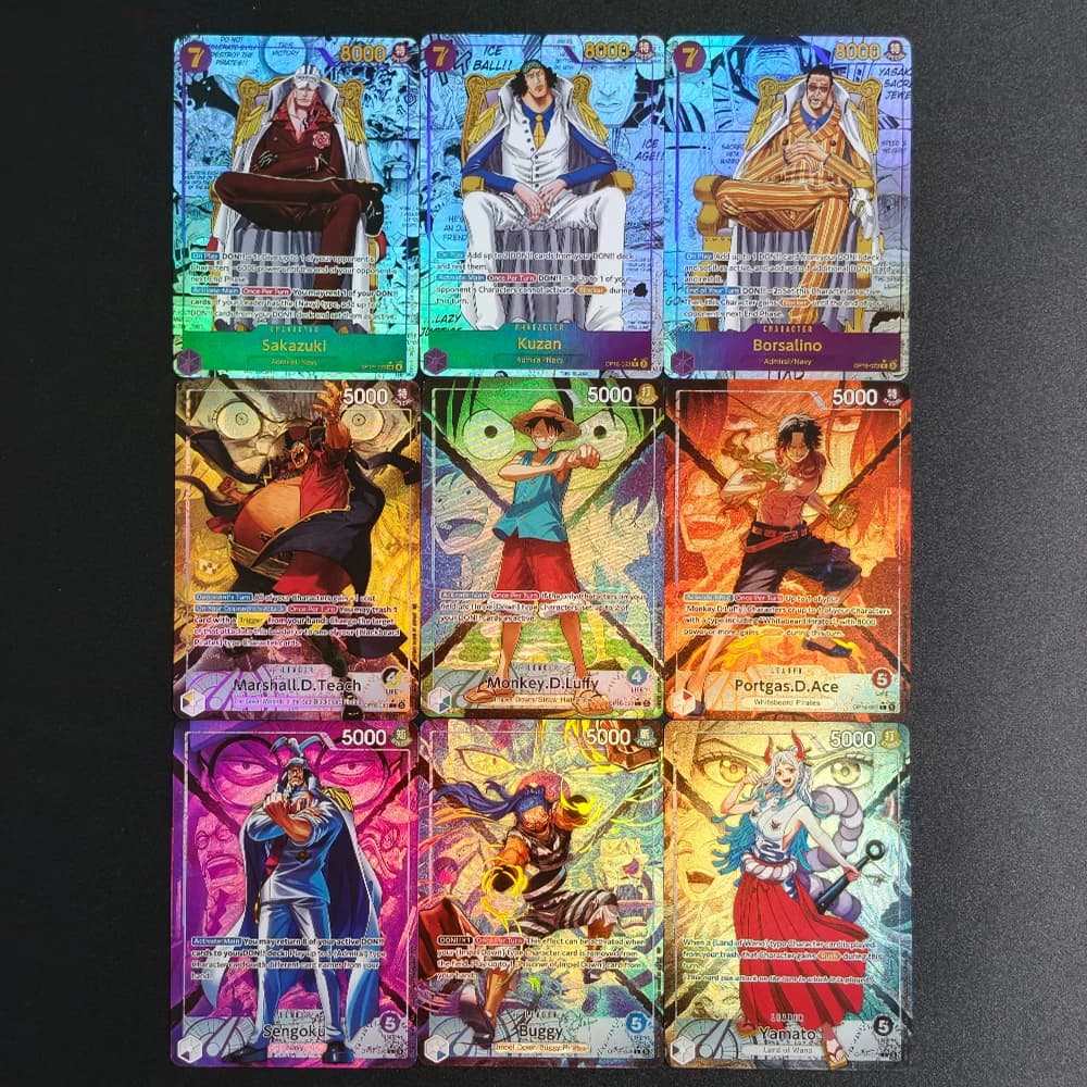 Carte da Gioco Proxy One Piece OP16 THE TIME OF BATTLE Luffy ACE Buggy Teach Yamato Sengoku Collezione di Carte da Gioco in Inglese
