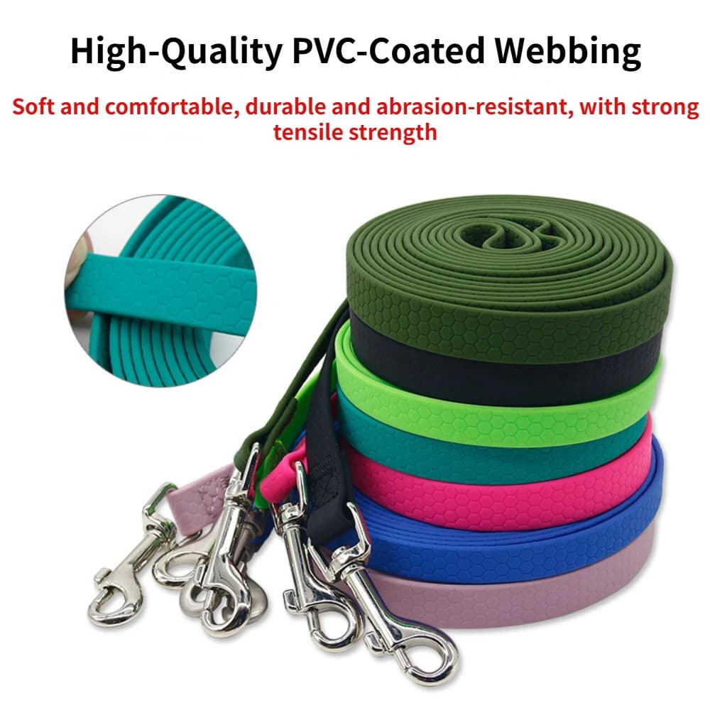 Guinzaglio per Animali Domestici in PVC Nuovo, 5/10/15M, Impermeabile, Rivestito, Morbido sulla Pelle, Facile da Pulire