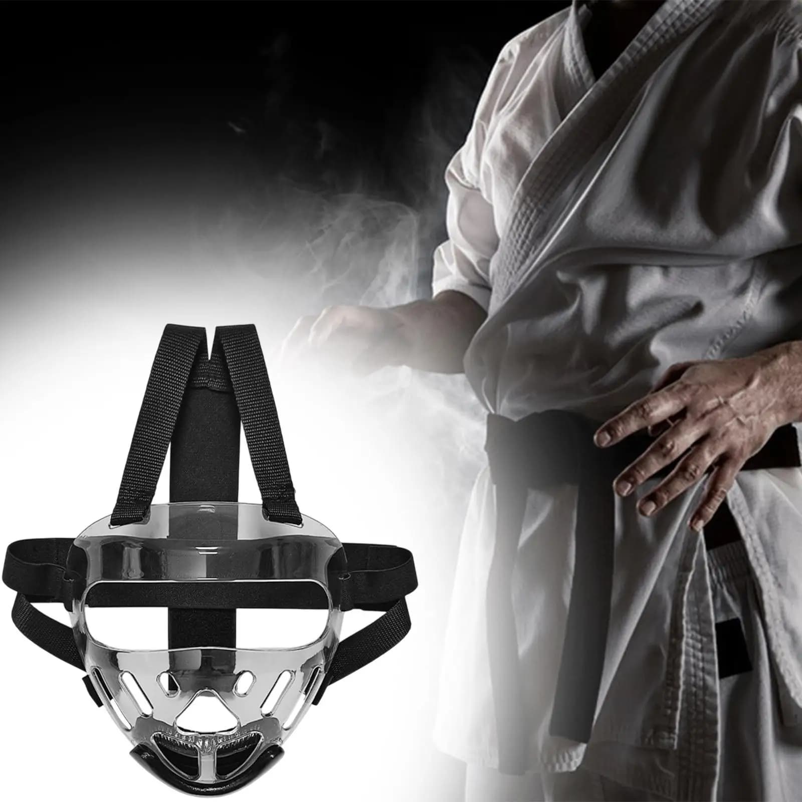 Maschera Protettiva per Taekwondo, Copertura Trasparente per il Viso con Imbottitura in Spugna per Bambini e Adulti, Attrezzatura per Allenamento Karate