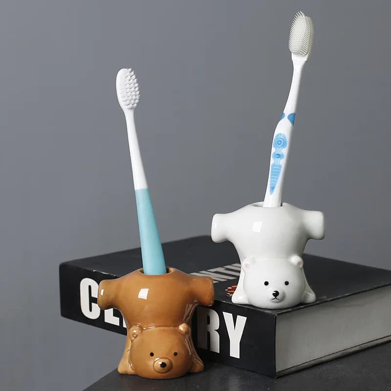 Simpatico animale portaspazzolino portapenne bagno WC porta denti stuzzicadenti organizer decorazioni per la casa accessori per il bagno