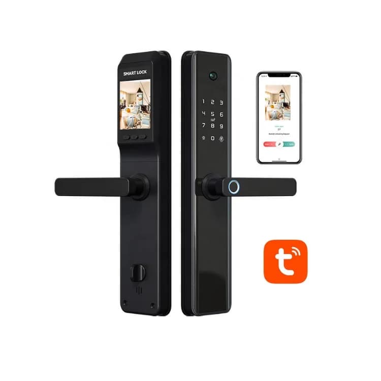 Serrature Intelligenti per Porte con Maniglia Digitale Tuya, Impronta Digitale e Telecamera per la Sicurezza del Cancello