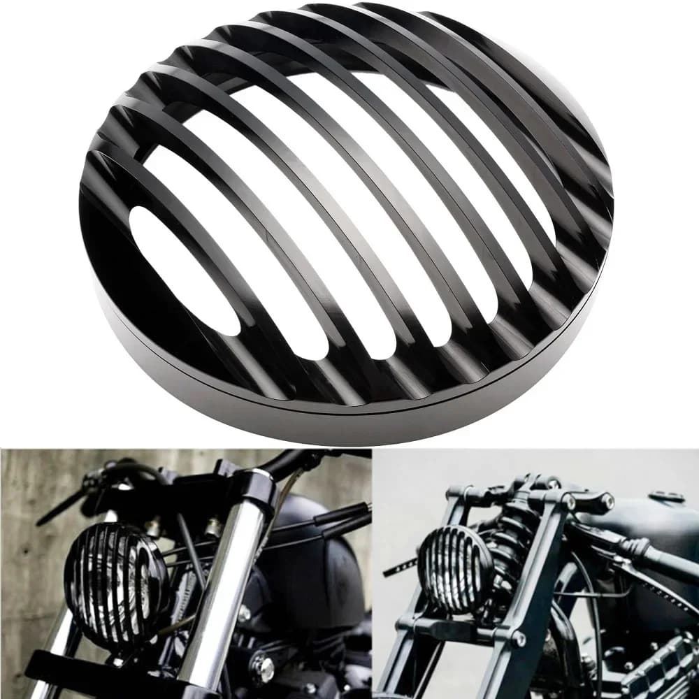 5 3/4 "Moto In Alluminio Faro Anteriore Griglia di Copertura Per Harley Sportster XL 883 Ferro 1200 2004-up Personalizzato XL1200C 1200