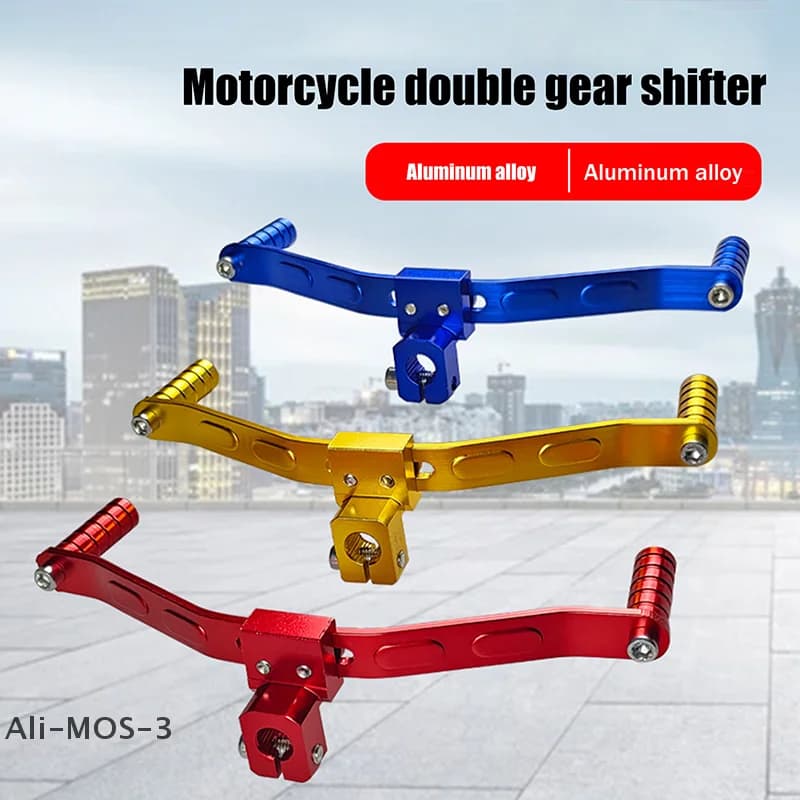 【S】1pc Leva del cambio universale a doppia testa per moto Leva del cambio del pedale del poggiapiedi in lega di alluminio per la retrofit della moto