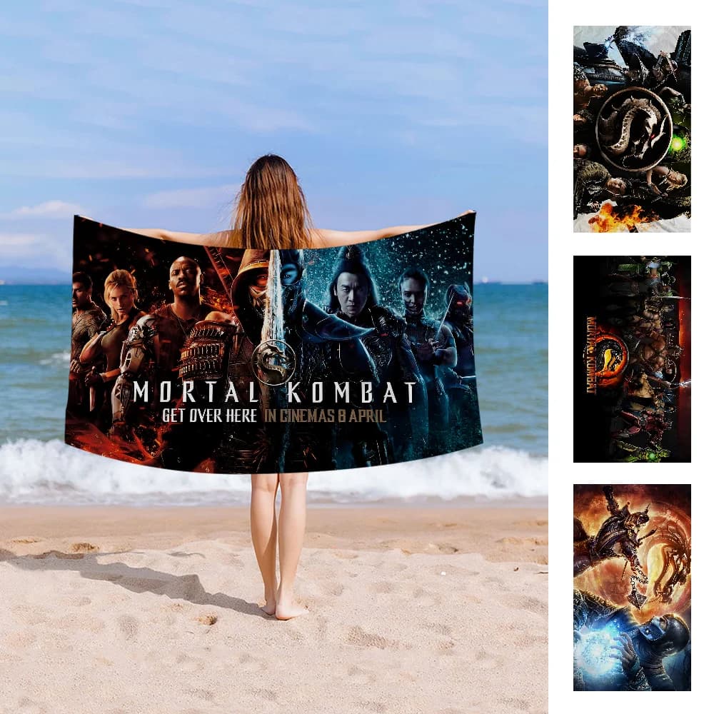 Mortal Kombat Anime Beach Asciugamano da nuoto Morbido assorbente per il viso Regali per bambini per bambini Viaggi Campeggio Palestra