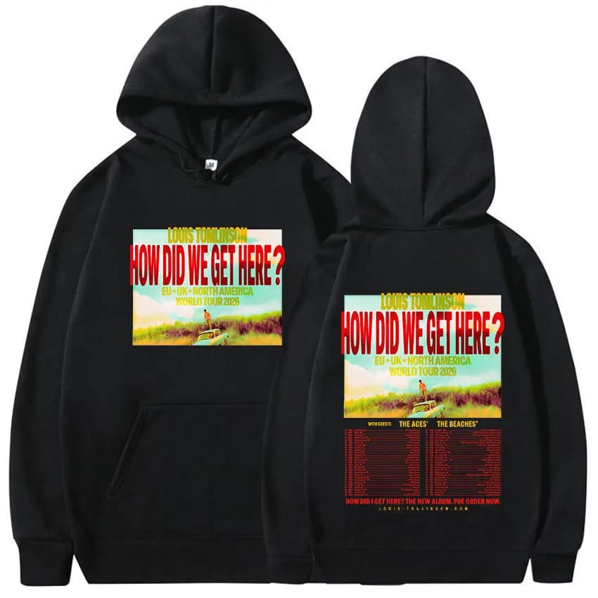 Louis Tomlinson Lemonade How Did I Get Here World Tour 2026 Print Hoodie Men Women Hip Hop Fleece Pullover Sweatshirt Streetwear