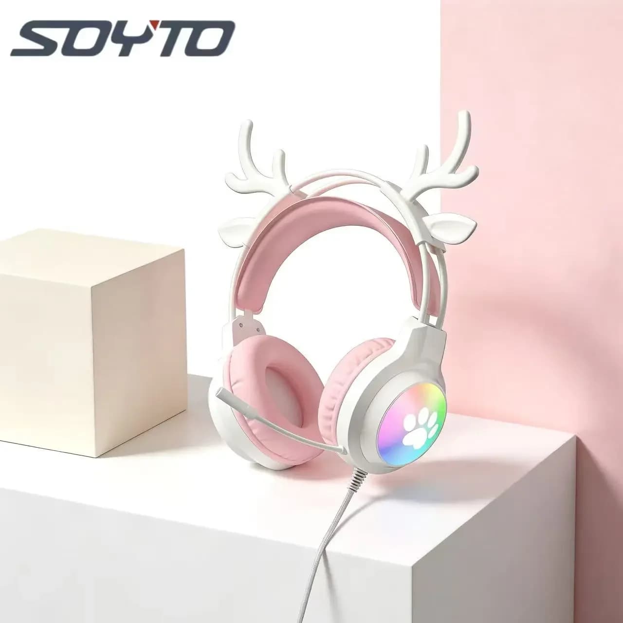 SOYTO Gaming Headphones with Cervo Earrings, Microphone for Streaming, Low Backgrounds, Acoustic Insulation, Universal for PC and Laptop