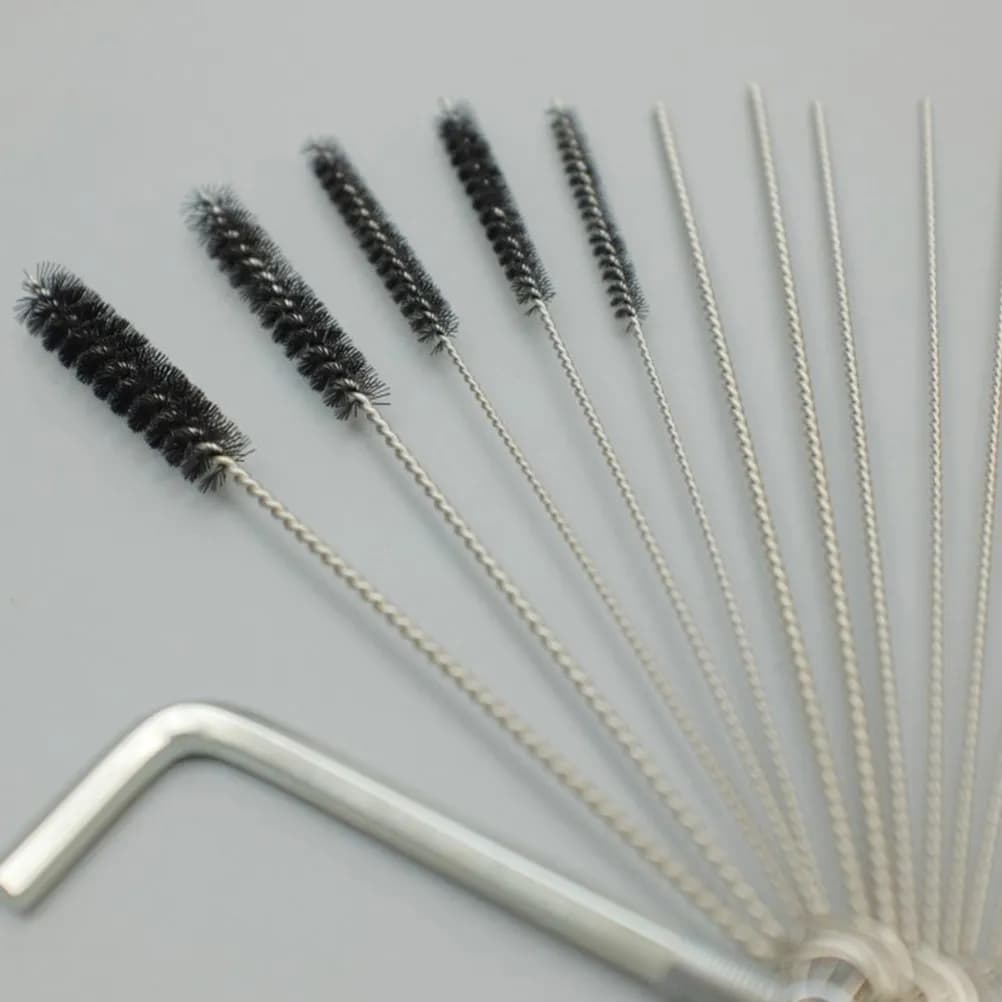 Set di Pulizia per Aerografo con Spazzole Flessibili in Acciaio Inox, Strumenti per la Pulizia di Spruzzatori di Vernice, Custodia per Spazzole Multiple