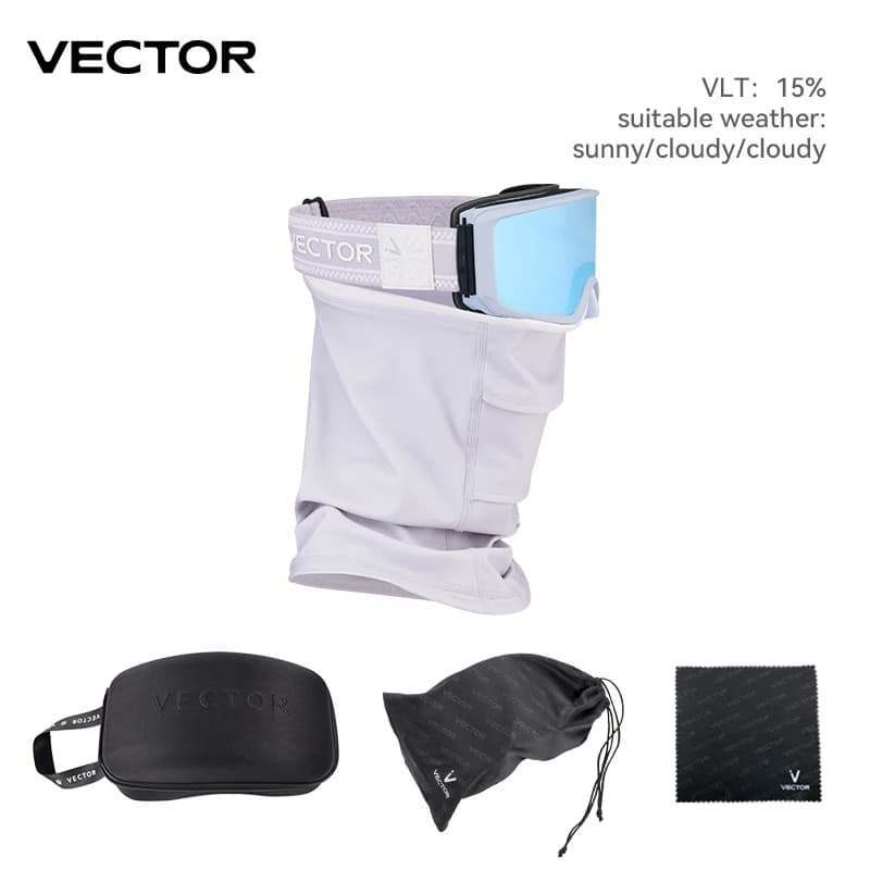VECTOR Occhiali da sci magnetici a doppio strato Protezione UV400 Occhiali da snowboard antiappannamento per uomo e donna Resistenza agli urti con maschera