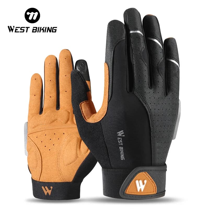 WEST BIKING autunno inverno guanti da ciclismo con dita intere da uomo guanti sportivi con Touch Screen antiscivolo sottili e traspiranti/spessi termici