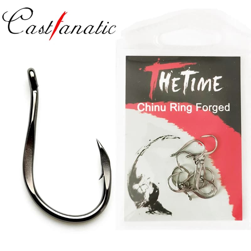 Castfanatic CHINU RING FORGED High Carbon Steel Strong Sharp Barbed Seawater Fishing Hooks #1-#12 Hight Quality Carp Single Hook