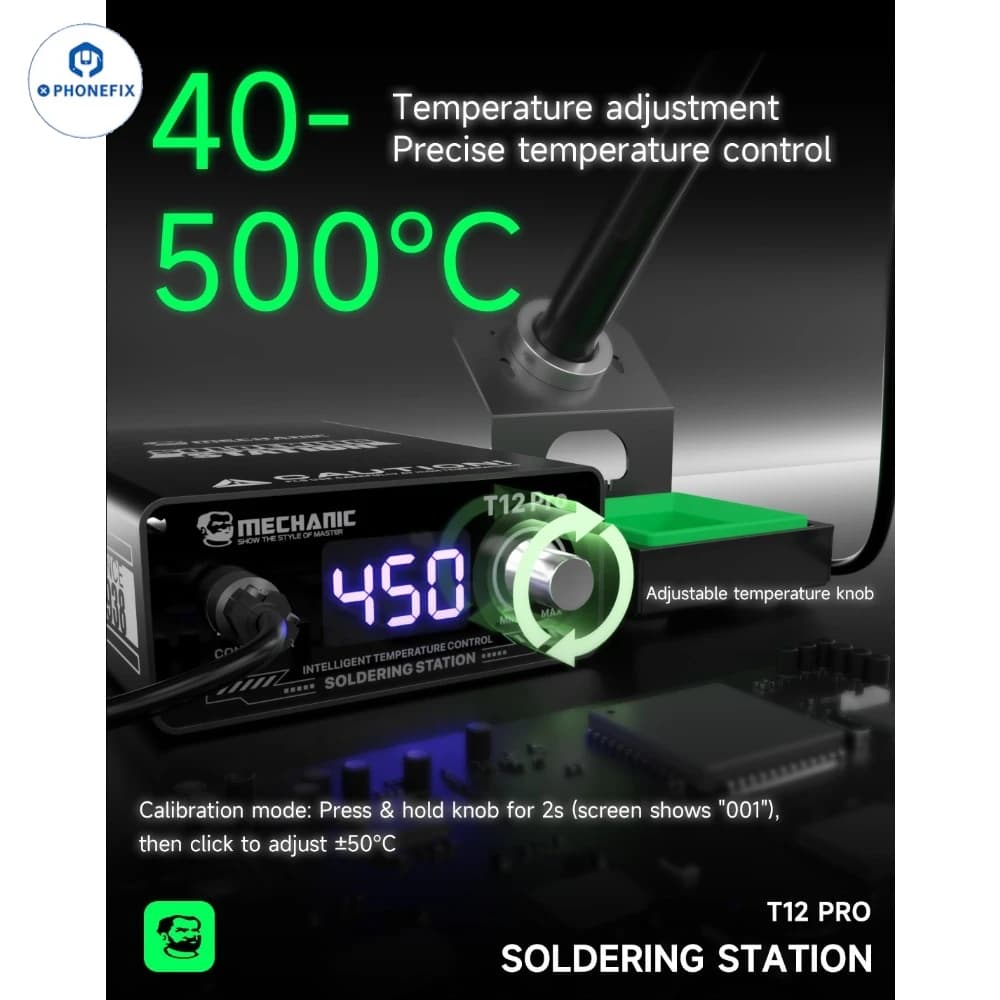 Mechanic T12 PRO Portable 75W High Power 2S Fast Heating Smart Temperature Control Soldering Station for Phone PCB Chip Repair