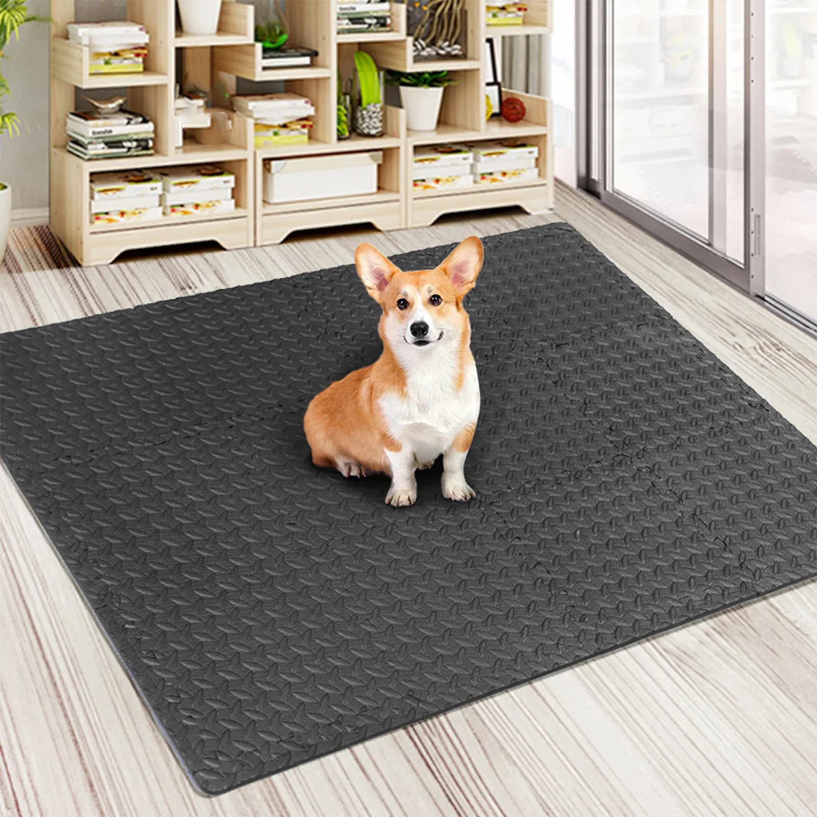Set di 12 Tappetini in Schiuma EVA a Forma di Foglia, Antiscivolo, Componibili, Tappeto Patchwork, Cuscinetti Assorbenti Spessi per Palestra, Yoga e Allenamento