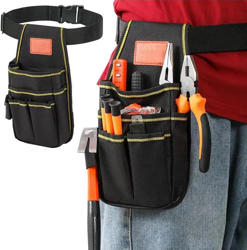 Borsa Porta Attrezzi con Tasche Multiple, Cintura Regolabile, Marsupio Professionale per Carpentieri ed Elettricisti