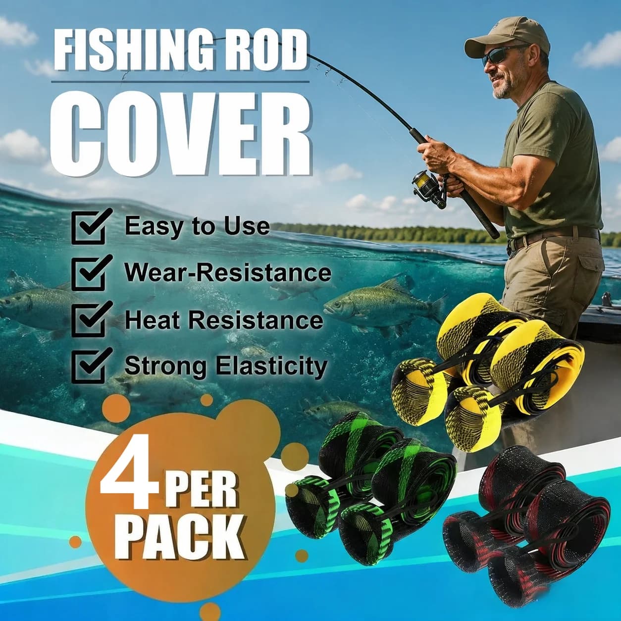 Fishing Rod Sock Fishing Rod Cover Fishing Rod Sleeves Fishing Rod Braided Net Protector