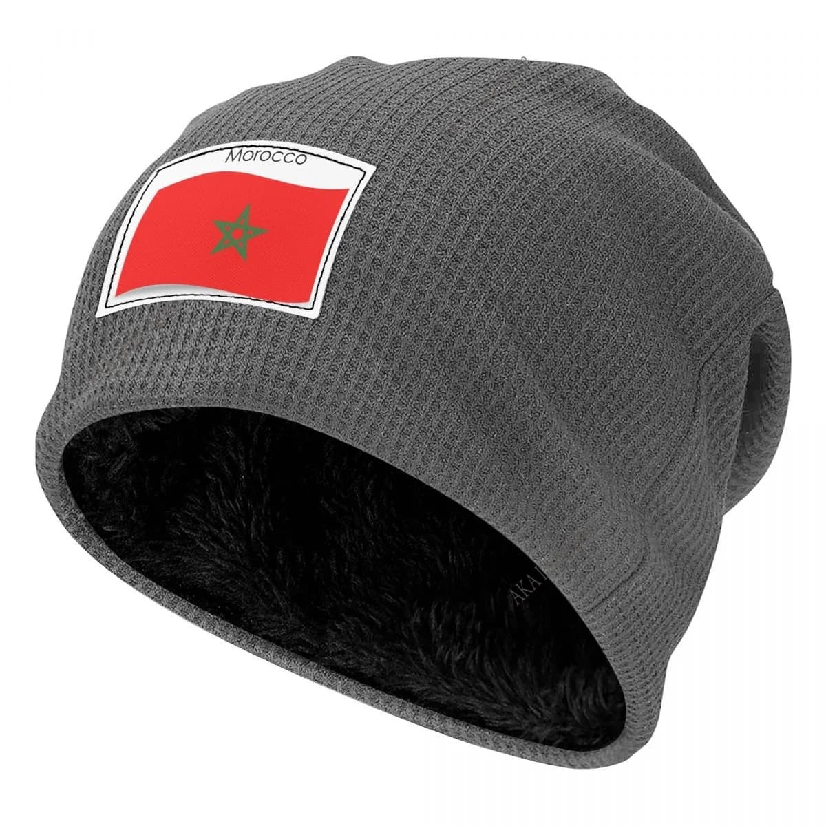 Morocco Flag Men Winter Waffle Knit Pullover Hat Men And Women Fashion Warm Beanie Cap